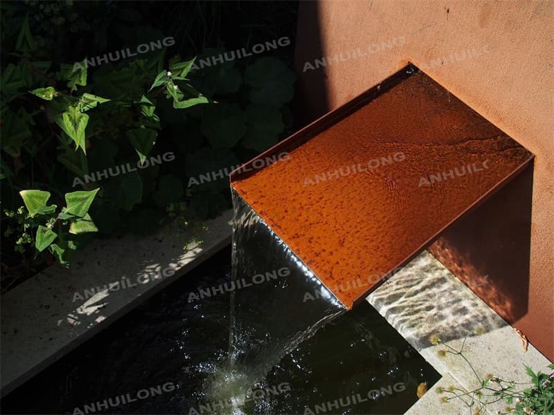 Corten steel wall fountain for birthday traders